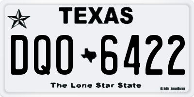 TX license plate DQO6422