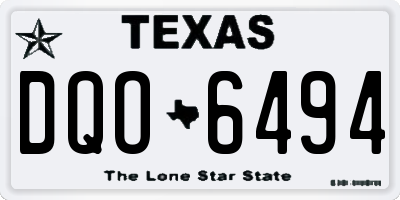 TX license plate DQO6494