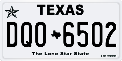 TX license plate DQO6502