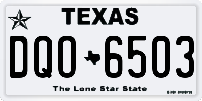 TX license plate DQO6503