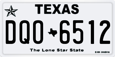 TX license plate DQO6512