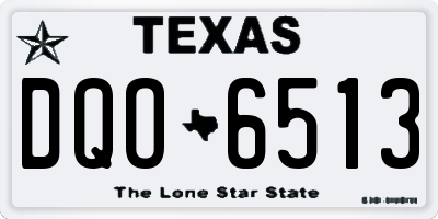 TX license plate DQO6513