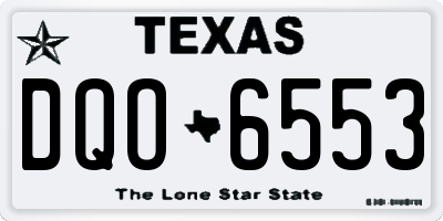 TX license plate DQO6553