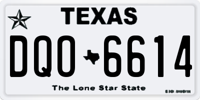 TX license plate DQO6614