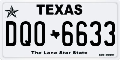 TX license plate DQO6633
