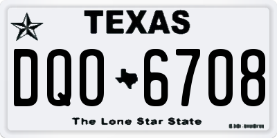TX license plate DQO6708