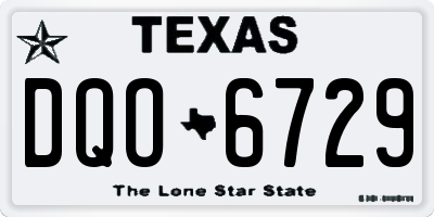 TX license plate DQO6729
