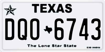 TX license plate DQO6743