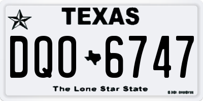 TX license plate DQO6747