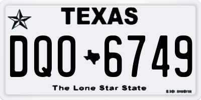 TX license plate DQO6749