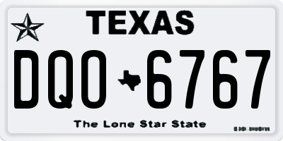 TX license plate DQO6767