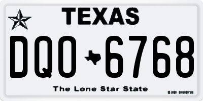 TX license plate DQO6768