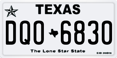 TX license plate DQO6830