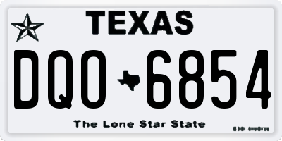 TX license plate DQO6854