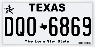 TX license plate DQO6869