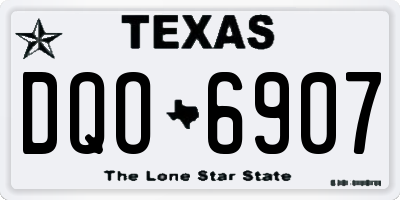 TX license plate DQO6907