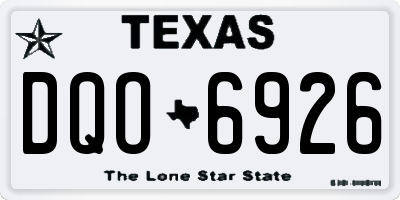 TX license plate DQO6926