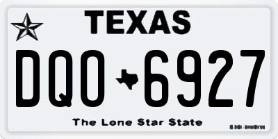 TX license plate DQO6927
