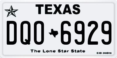 TX license plate DQO6929