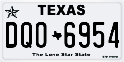 TX license plate DQO6954