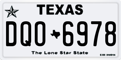 TX license plate DQO6978