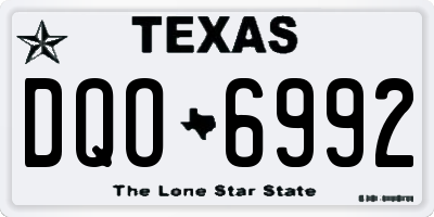 TX license plate DQO6992