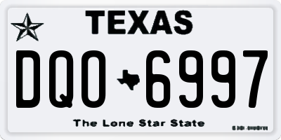 TX license plate DQO6997