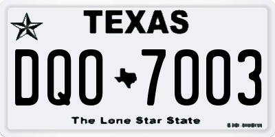 TX license plate DQO7003
