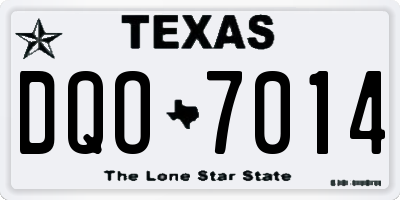 TX license plate DQO7014