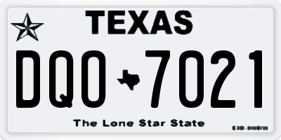TX license plate DQO7021