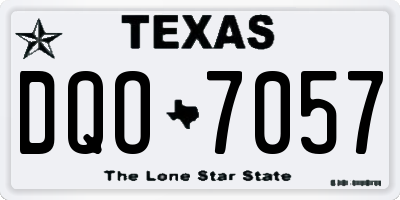 TX license plate DQO7057