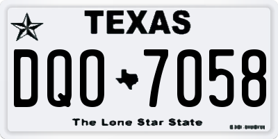 TX license plate DQO7058