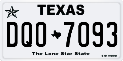 TX license plate DQO7093