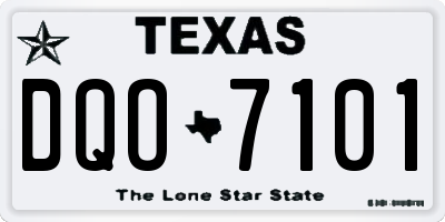 TX license plate DQO7101