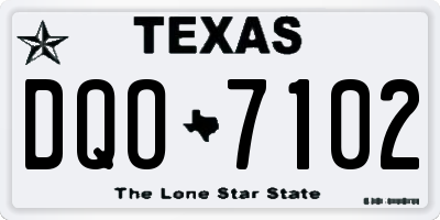 TX license plate DQO7102