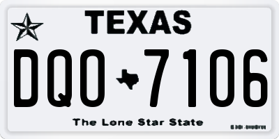 TX license plate DQO7106