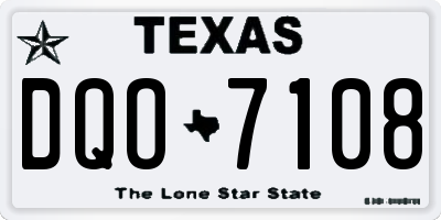 TX license plate DQO7108