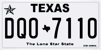 TX license plate DQO7110