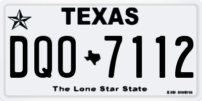TX license plate DQO7112