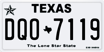 TX license plate DQO7119