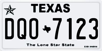 TX license plate DQO7123
