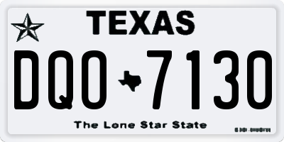 TX license plate DQO7130
