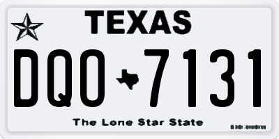 TX license plate DQO7131