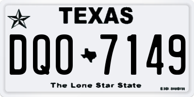 TX license plate DQO7149