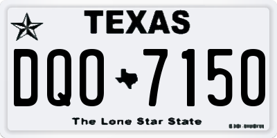 TX license plate DQO7150