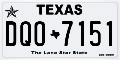 TX license plate DQO7151