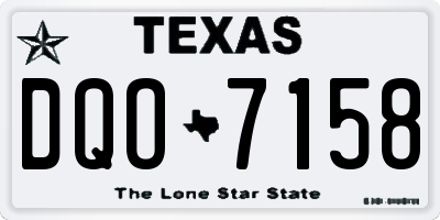 TX license plate DQO7158