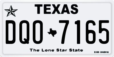 TX license plate DQO7165