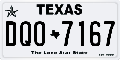 TX license plate DQO7167