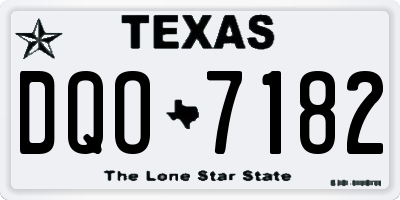 TX license plate DQO7182